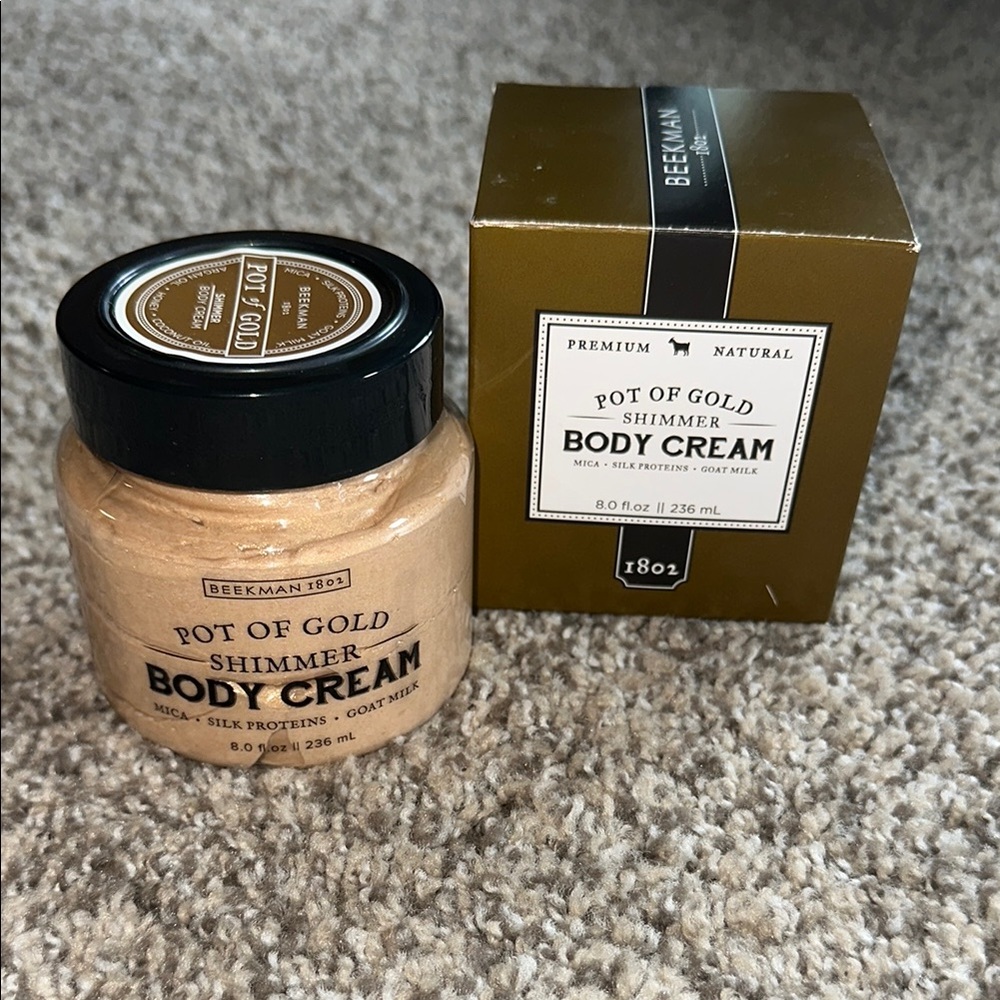 Beekman 1802 Pure Goat Milk Whipped Body Cream - 8 oz - Pot of Golf Shimmer NEW